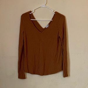 Love, Fire - Ribbed Long Sleeve V-neck